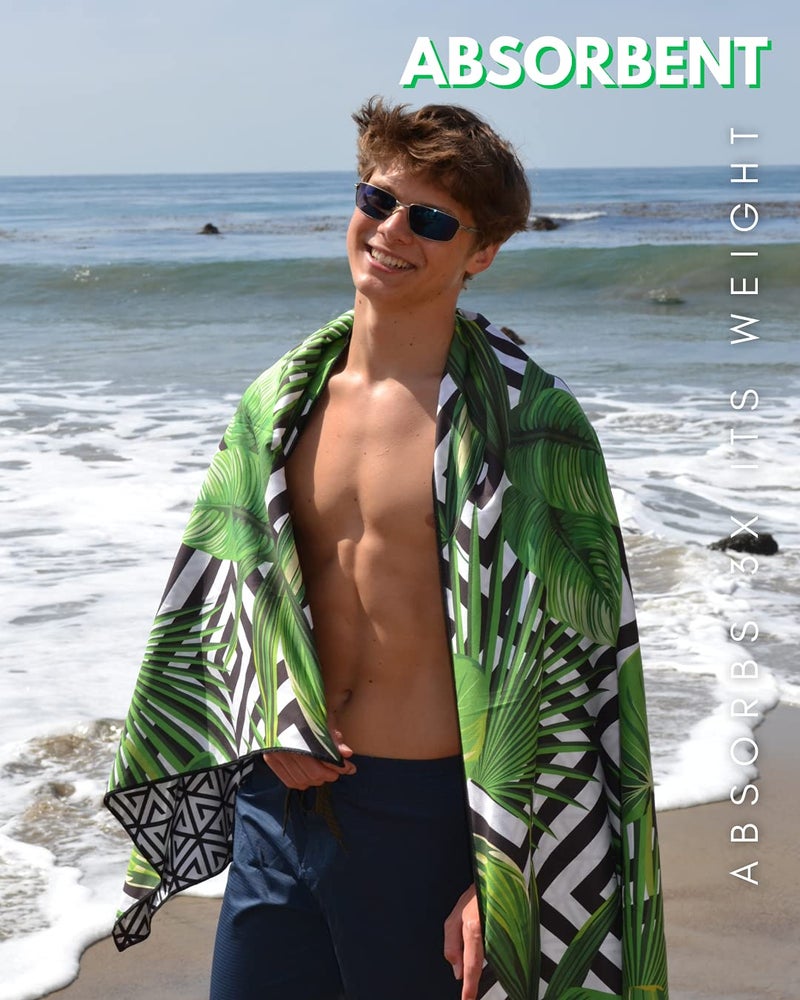 ECCOSOPHY Microfiber Beach Towel -Sand Free Towels are Quick Dry, Light Weight, Super Absorbent-Perfect Pool, Travel, Cruise, Camping Essentials-Oversized Extra Large for Adults (Madagascar) - Image 2